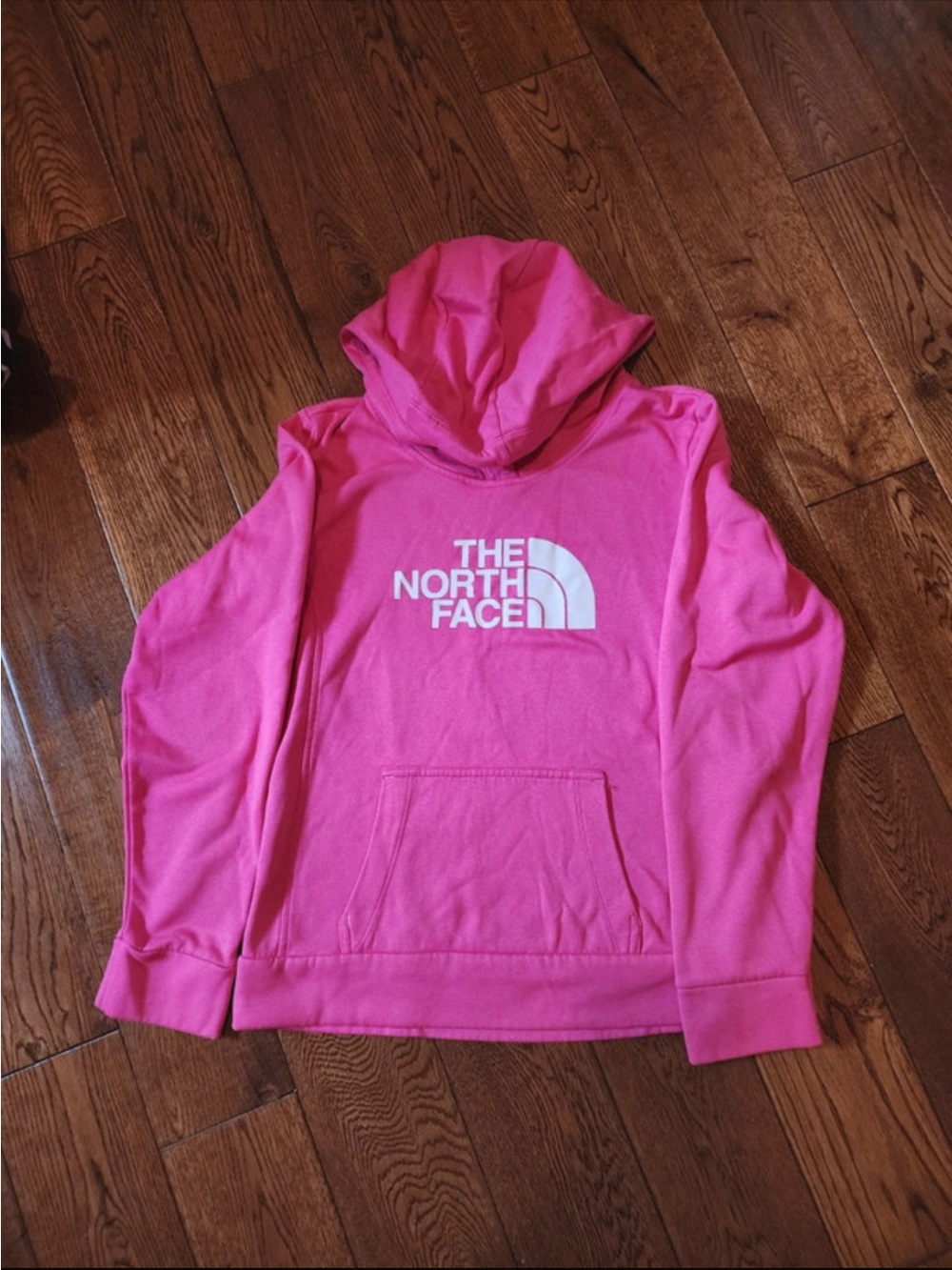 EUC The North Face Hot Pink Pullover Hoodie with White Logo